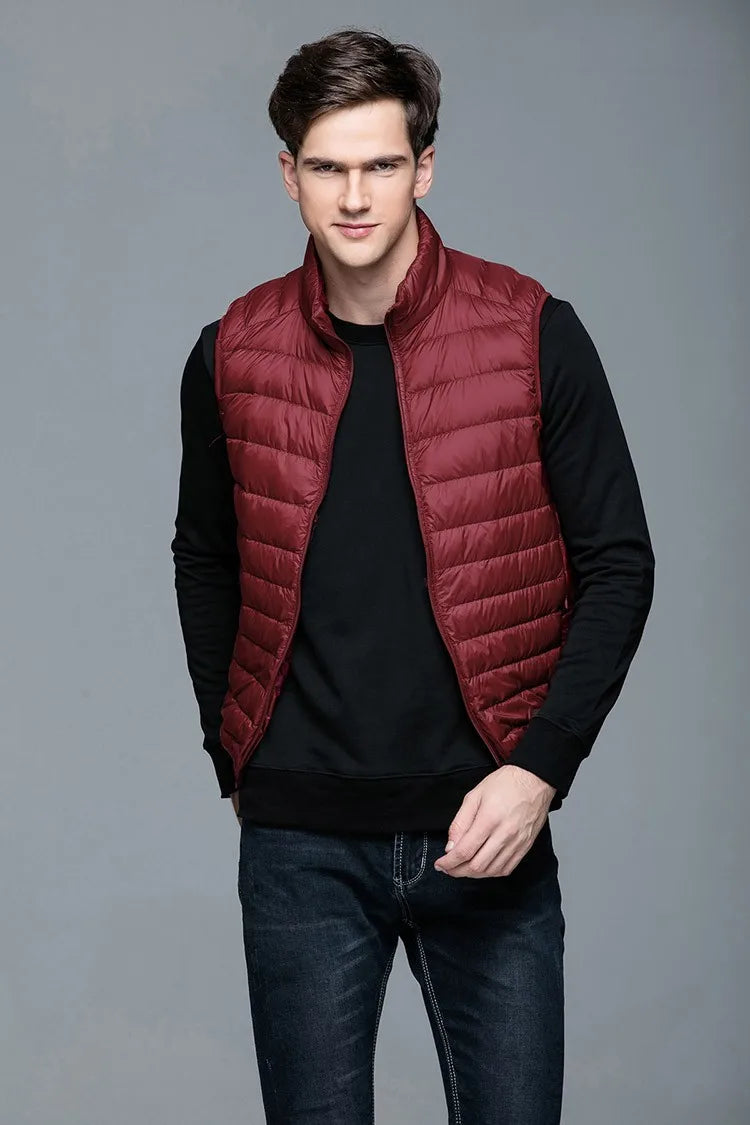 Spring Man 90% Duck Down Vest Ultra Light Jackets Men Fashion Sleeveless Outerwear Coat Autumn Winter Coat