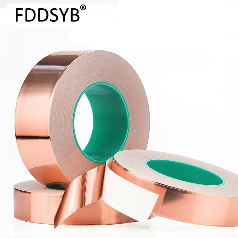 3~50mm *25M Double Sided Conduct Copper Foil Tape Mask Electromagnetic Shielding double side conductive copper foil tape - PST PS Tradings