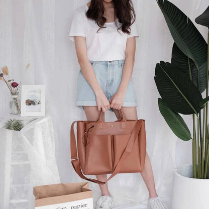 2022 new Pu Leather laptop Bag Simple Handbags Famous Brands Women Shoulder Bag Casual Big Tote Vintage Ladies Crossbody Bags - Property & Safety Tradings