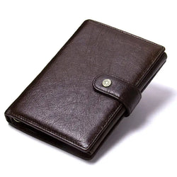 CONTACT'S Top Quality Genuine Cow Leather Wallet Men Hasp Design Short Purse With Passport Photo Holder For Male Clutch Wallets - Property & Safety Tradings