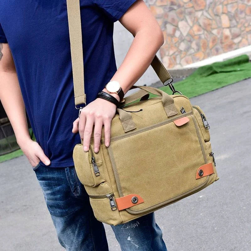 Brand Men Crossbody Bags Male Canvas Shoulder Bags Boy Messenger Bags Man Handbags for Travel Business Briefcase Large Satchel - Property & Safety Tradings