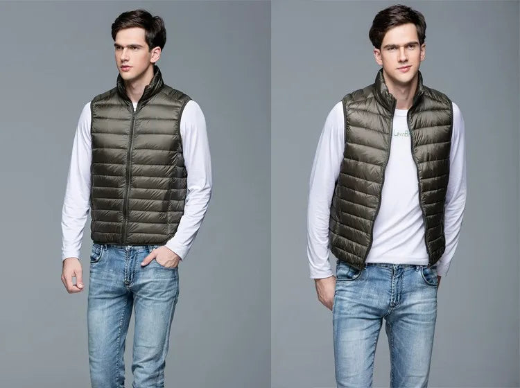 Spring Man 90% Duck Down Vest Ultra Light Jackets Men Fashion Sleeveless Outerwear Coat Autumn Winter Coat