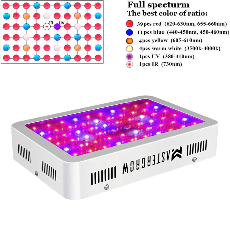 Full Spectrum 300/600/800/1000/1200/2000W LED Plant Grow Light 410-730nm For Indoor Plant Flower Greenhouse Garden Grow Tent Box