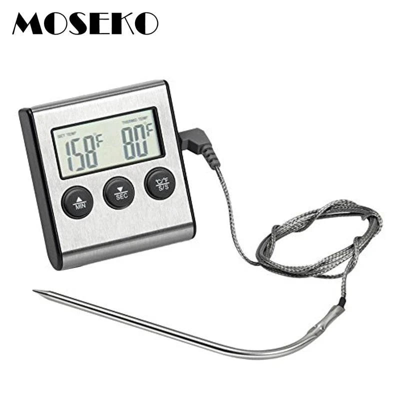 MOSEKO Digital Oven Thermometer Kitchen Food Cooking Meat BBQ Probe Thermometer With Timer Water Milk Temperature Cooking Tools - PST PS Tradings