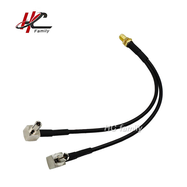 4G LTE Modem cable,sma female to y type TS9 CRC9 angle male connector splitter combiner - PST PS Tradings