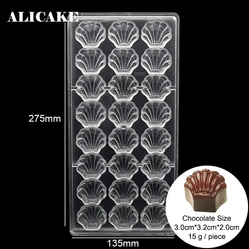 Polycarbonate Chocolate Molds for Chocolate Professional Baking Candy Bonbons Bar Acrylic Mould Confectionery Bakery Utensils - Property & Safety Tradings