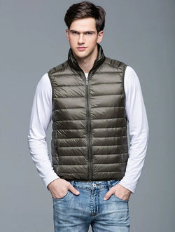 Spring Man 90% Duck Down Vest Ultra Light Jackets Men Fashion Sleeveless Outerwear Coat Autumn Winter Coat