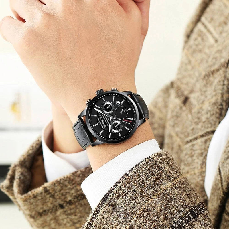 CRRJU New Fashion Sport Quartz Watches Men Luxury Business Leather Watch Waterproof Wristwatches Male Clock Relogio Masculino - Property & Safety Tradings