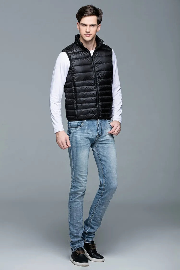 Spring Man 90% Duck Down Vest Ultra Light Jackets Men Fashion Sleeveless Outerwear Coat Autumn Winter Coat