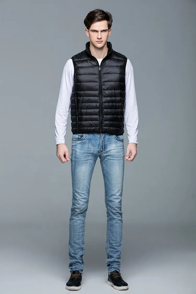 Spring Man 90% Duck Down Vest Ultra Light Jackets Men Fashion Sleeveless Outerwear Coat Autumn Winter Coat