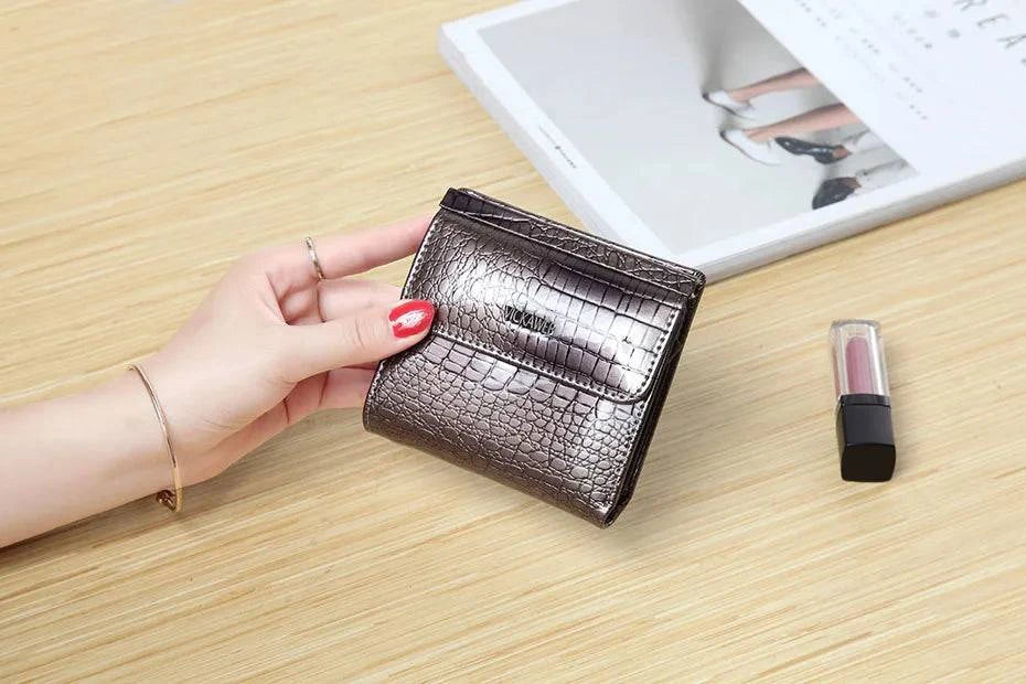 VICKAWEB Mini Wallet Women Genuine Leather Wallets Fashion Alligator Hasp Short Wallet Female Small Woman Wallets And Purses 209 - Property & Safety Tradings