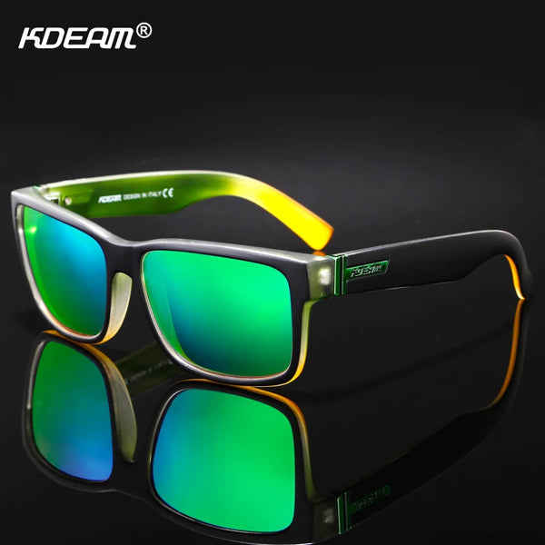 KDEAM For Men Polarized Sunglasses Sport Crazy Colors Sun Glasses Elmore Blocking-UV Shades With Box