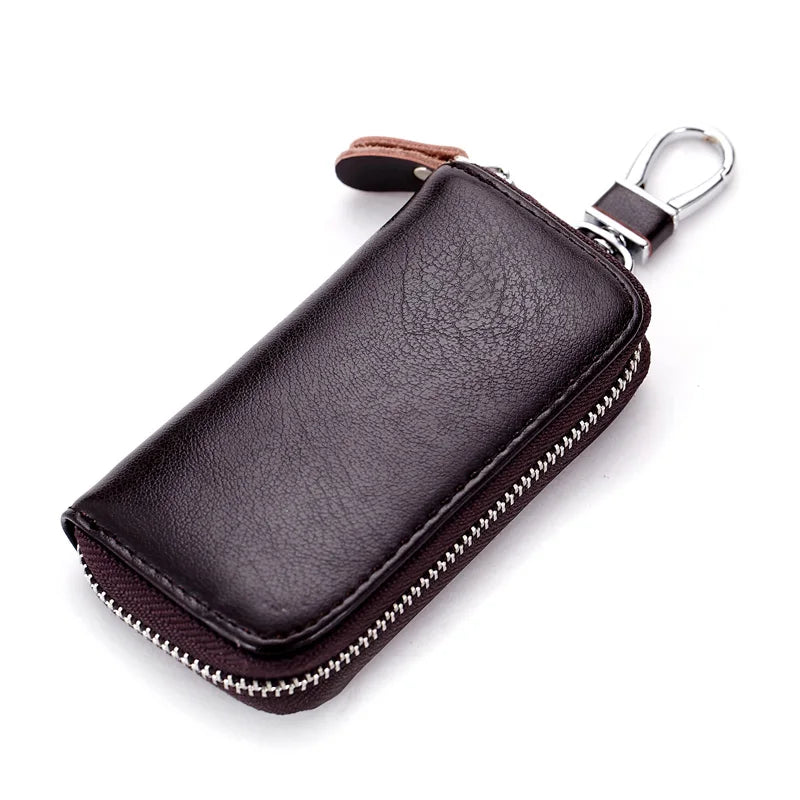 Cow Split Leather Men Women Key Holder House Keychain Bag Organizer Car Key Case Pouch Multifunctional Small Wallet Mini Purse - PST PS Tradings