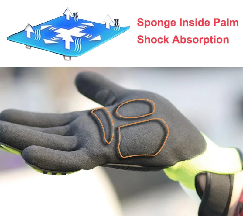 Cut Resistant Safety Work Glove Anti Vibration Anti Impact Oil-proof Protective With Nitrile Dipped Palm Glove for Working - PST PS Tradings