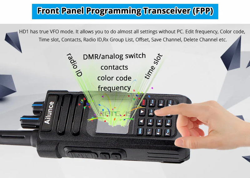 Ailunce HD1 DMR Digitales Walkie-Talkie, Amateurfunk, große Reichweite, Zwei-Wege-Radio, Walkie-Talkie, GPS, VHF, UHF, Dualband-Transceiver