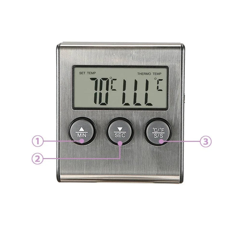 MOSEKO Digital Oven Thermometer Kitchen Food Cooking Meat BBQ Probe Thermometer With Timer Water Milk Temperature Cooking Tools - PST PS Tradings