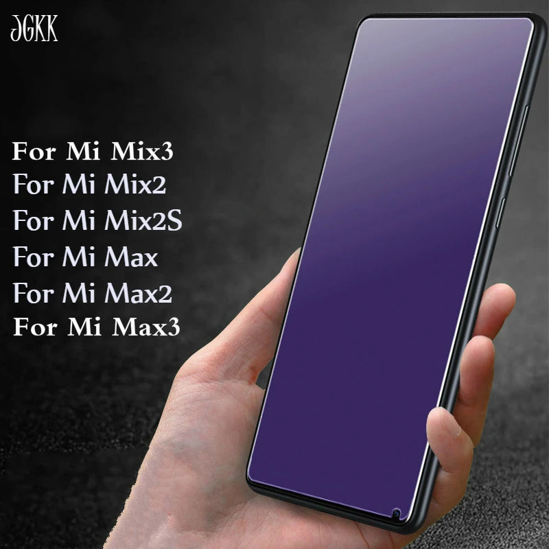 JGKK For Xiaomi Mi Max 2 Max3 Mix 3 Mix2S Full Cover Matte Frosted Anti-blue Tempered Glass For Mi Mix2S Max2 Screen Protector