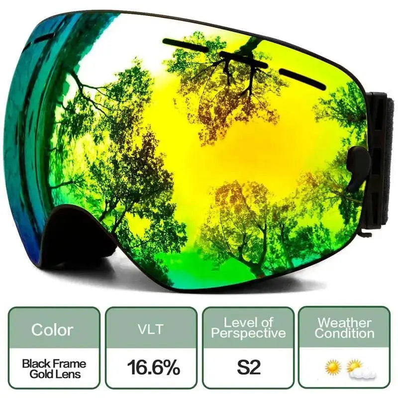 Ski Goggles,Winter Snow Sports Goggles with Anti-fog UV Protection for Men Women Youth Interchangeable Lens - Premium Goggles - Property & Safety Tradings