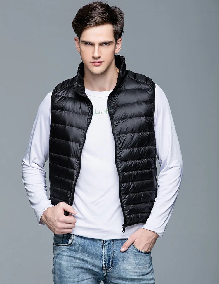 Spring Man 90% Duck Down Vest Ultra Light Jackets Men Fashion Sleeveless Outerwear Coat Autumn Winter Coat