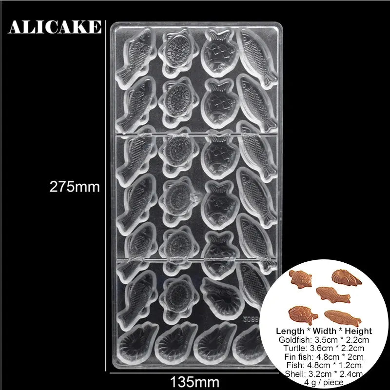 Polycarbonate Chocolate Molds for Chocolate Professional Baking Candy Bonbons Bar Acrylic Mould Confectionery Bakery Utensils - Property & Safety Tradings