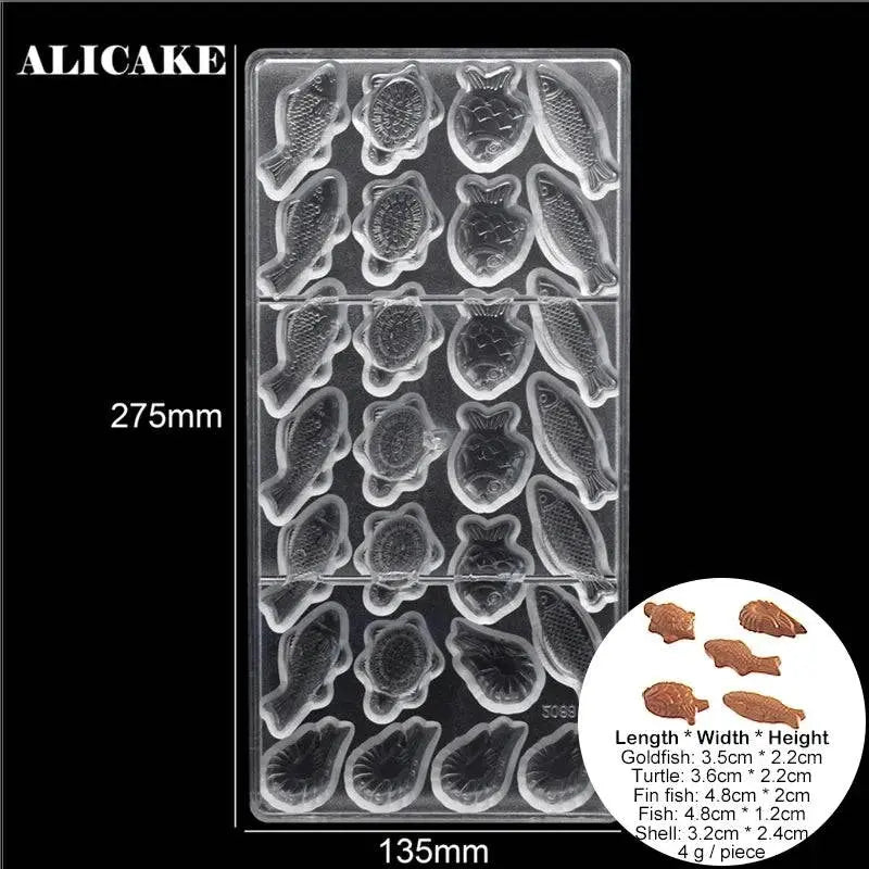 Polycarbonate Chocolate Molds for Chocolate Professional Baking Candy Bonbons Bar Acrylic Mould Confectionery Bakery Utensils - Property & Safety Tradings