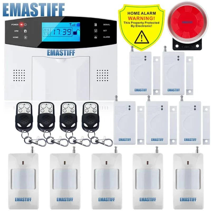 IOS Android APP Wired Wireless Home Security Tuya WIFI PSTN GSM Alarm System Intercom Remote Control Autodial Siren Sensor Kit - Property & Safety Tradings