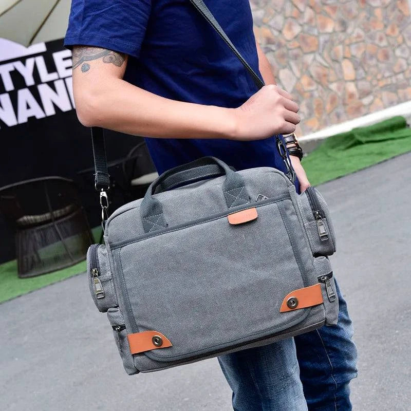 Brand Men Crossbody Bags Male Canvas Shoulder Bags Boy Messenger Bags Man Handbags for Travel Business Briefcase Large Satchel - Property & Safety Tradings