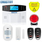 NEW Built-in antenna Door Gap Sensor PIR Motion Detector Wireless LCD GSM SIM card House security Alarm system Smoke Flash Siren - Property & Safety Tradings