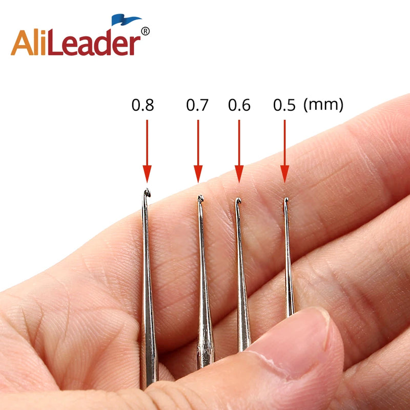 4 Pcs/Lot Hook Needle Crochet Micro Hook For Making Braiding Dreadlock Hair Tools 0.5Mm 0.6Mm 0.7Mm 0.8Mm Smooth Handle - PST PS Tradings