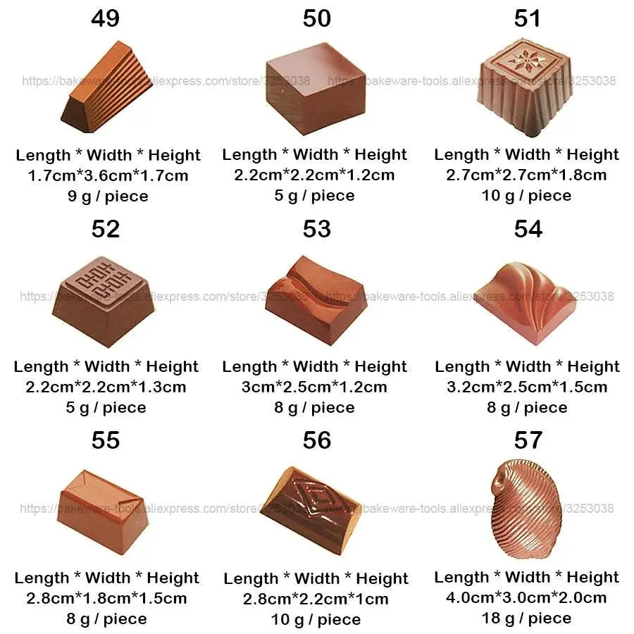 Schokoladenformen aus Polycarbonat für Schokolade, professionelles Backen, Süßigkeiten, Bonbons, Bar, Acrylform, Süßwaren, Bäckereien - Property & Safety Tradings