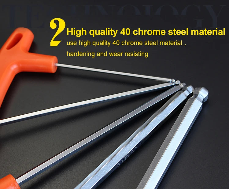 2/2.5/3/4/5/6/8/10mm Ball/Flat head Hex key allen wrench Hand tool Universal Quick Snap Adapter Chrome Vanadium Steel hexagona