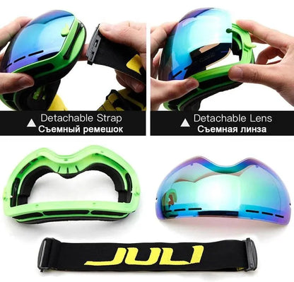 Ski Goggles,Winter Snow Sports Goggles with Anti-fog UV Protection for Men Women Youth Interchangeable Lens - Premium Goggles - Property & Safety Tradings