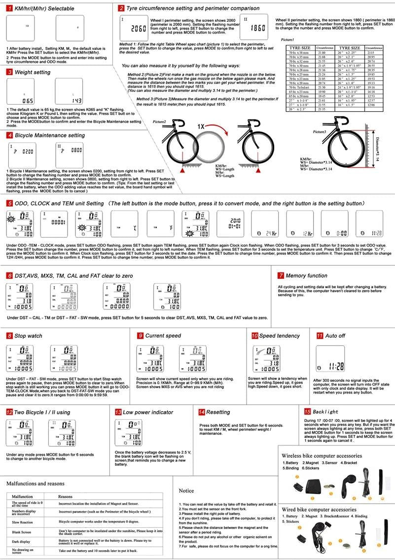 WEST BIKING 2.8 inch Bicycle Computer Large Screen Speedometer Wireless Wired Waterproof Sensor Cycling Odometer Bike Computer - Property & Safety Tradings