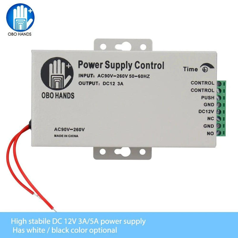 OBO HANDS 12VDC Access Control Power Supply Switch 3A/5A Time Delay Adjustable AC90V-260V Input NO/NC Output for 2 Electric Lock - PST PS Tradings