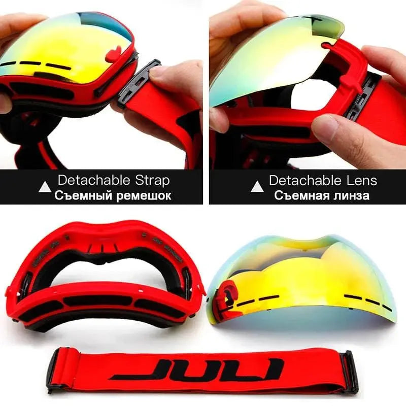 Ski Goggles,Winter Snow Sports Goggles with Anti-fog UV Protection for Men Women Youth Interchangeable Lens - Premium Goggles - Property & Safety Tradings