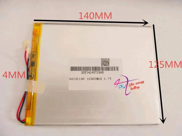 best battery brand 40125140 3.7v 12000mAh With plug For CH, Tablet PC Battery , Perfect quality of lar - PST PS Tradings