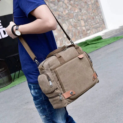 Brand Men Crossbody Bags Male Canvas Shoulder Bags Boy Messenger Bags Man Handbags for Travel Business Briefcase Large Satchel - Property & Safety Tradings