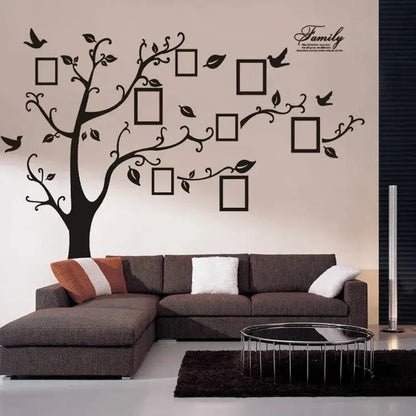 Large 250*180cm/99*71in Black 3D DIY Photo Tree PVC Wall Decals/Adhesive Family Wall Stickers Art Home Decor Self-adhesive Mural - PST PS Tradings