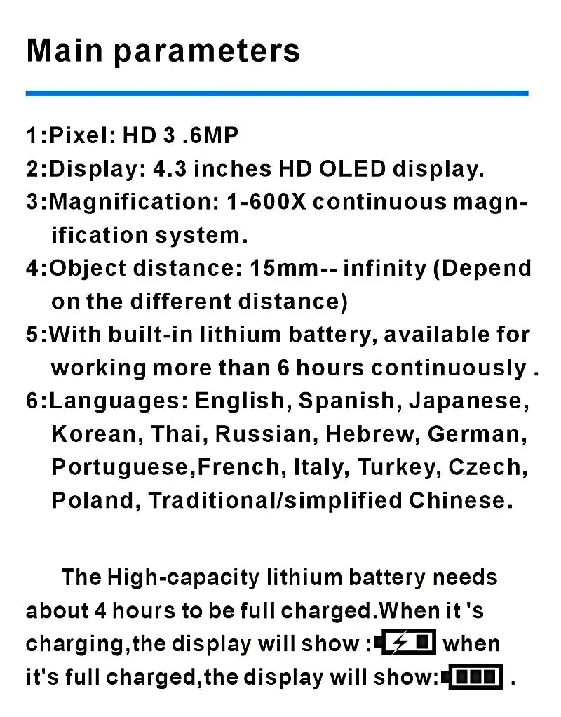 600X digital mikroskop elektronische video mikroskop 4,3 inch HD LCD löten mikroskop telefon reparatur Lupe - Property & Safety Tradings