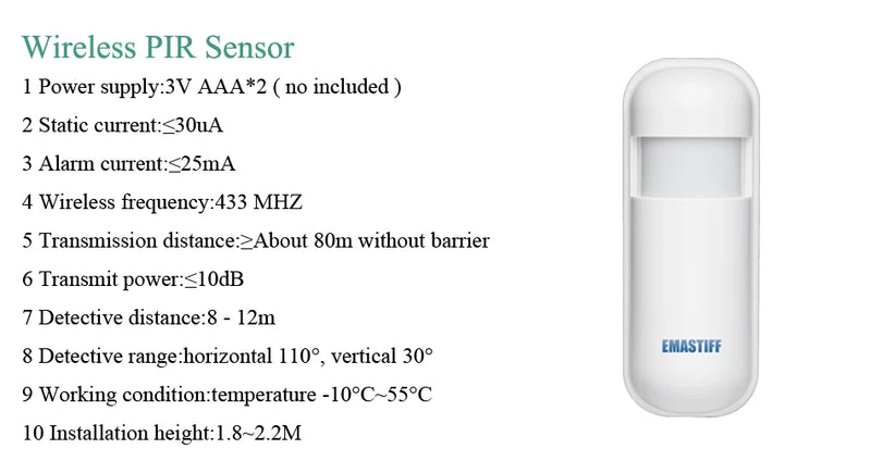 DIY W2B PG103 Alarm Sensor for Home Burglar Security 433MHz WiFi GSM Alarm System Wireless Tuya Smart House App Control - PST PS Tradings