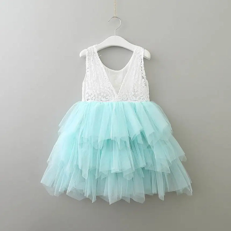 Summer Lace Girls Dress Gauze Kids Princess Dresses for Girl Vest Dress Party Dress Baby Clothes E16900 - PST PS Tradings