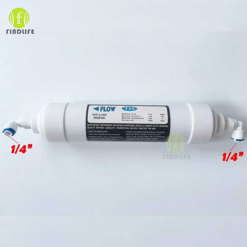 Quick connect 10 Inch T33 with 2pcs fitting Water Purifier INLINE COCONUT Carbon Post  WATER FILTER cartridge  REVERSE OSMOSIS - PST PS Tradings