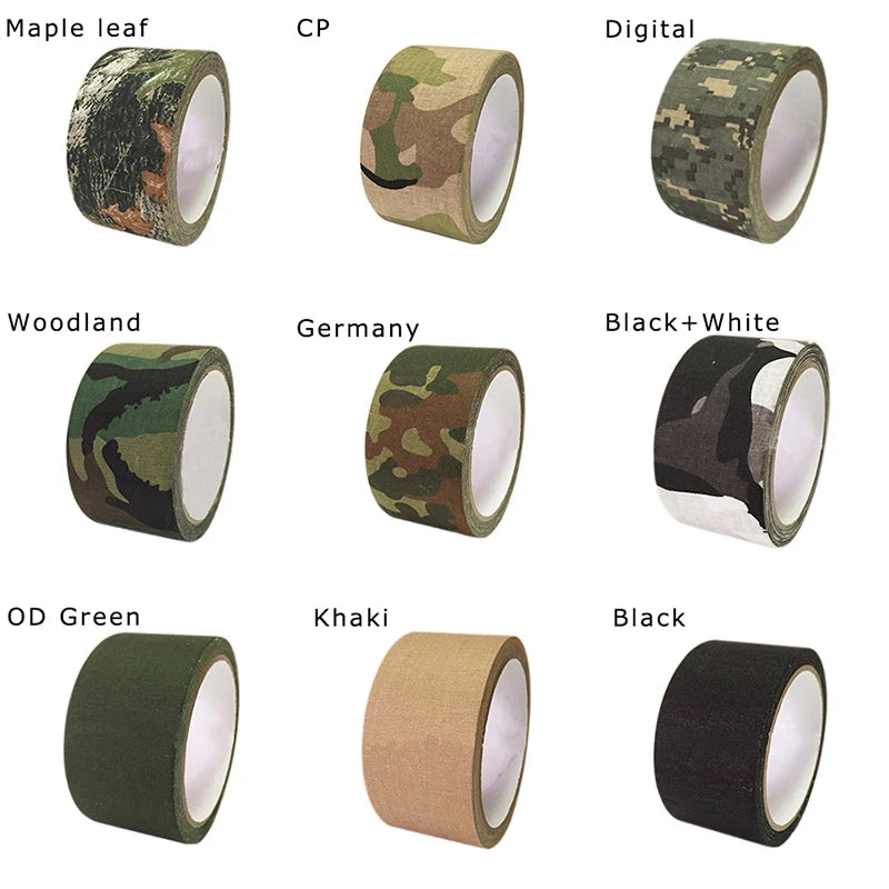 5M Outdoor Camouflage Tape WRAP Hunting Waterproof Self Adhesive Camo Tape Stealth Bandage 0.05m x 5m /2inchx196inch - PST PS Tradings