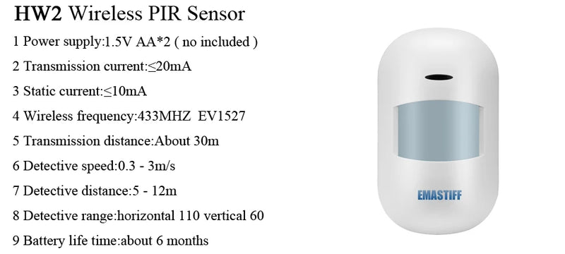 DIY W2B PG103 Alarm Sensor for Home Burglar Security 433MHz WiFi GSM Alarm System Wireless Tuya Smart House App Control - PST PS Tradings