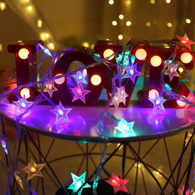 USB/Batterie Betrieben Stern String Lichter LED Lichterkette Weihnachten Girlande Für Party Hochzeit Startseite Außen Terrasse Dekoration