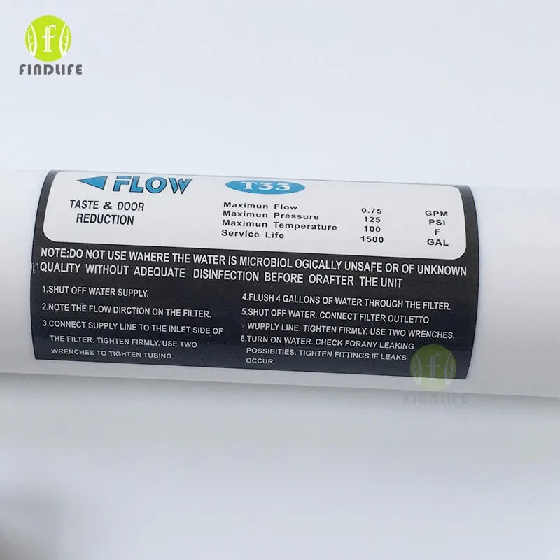 Quick connect 10 Inch T33 with 2pcs fitting Water Purifier INLINE COCONUT Carbon Post  WATER FILTER cartridge  REVERSE OSMOSIS - PST PS Tradings