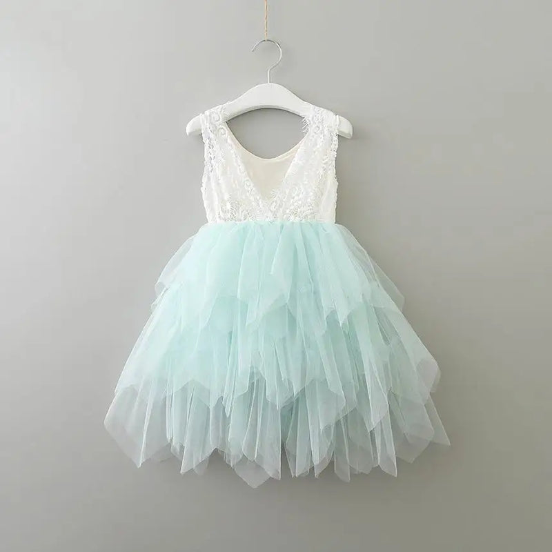 Summer Lace Girls Dress Gauze Kids Princess Dresses for Girl Vest Dress Party Dress Baby Clothes E16900 - PST PS Tradings