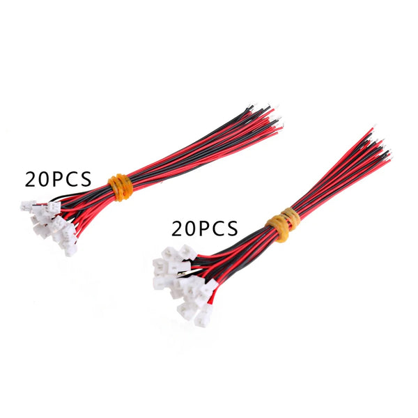 20Pair Micro JST PH 1.25 2 PIN Male Female Plug Connector With Wire Cables 100mm - PST PS Tradings