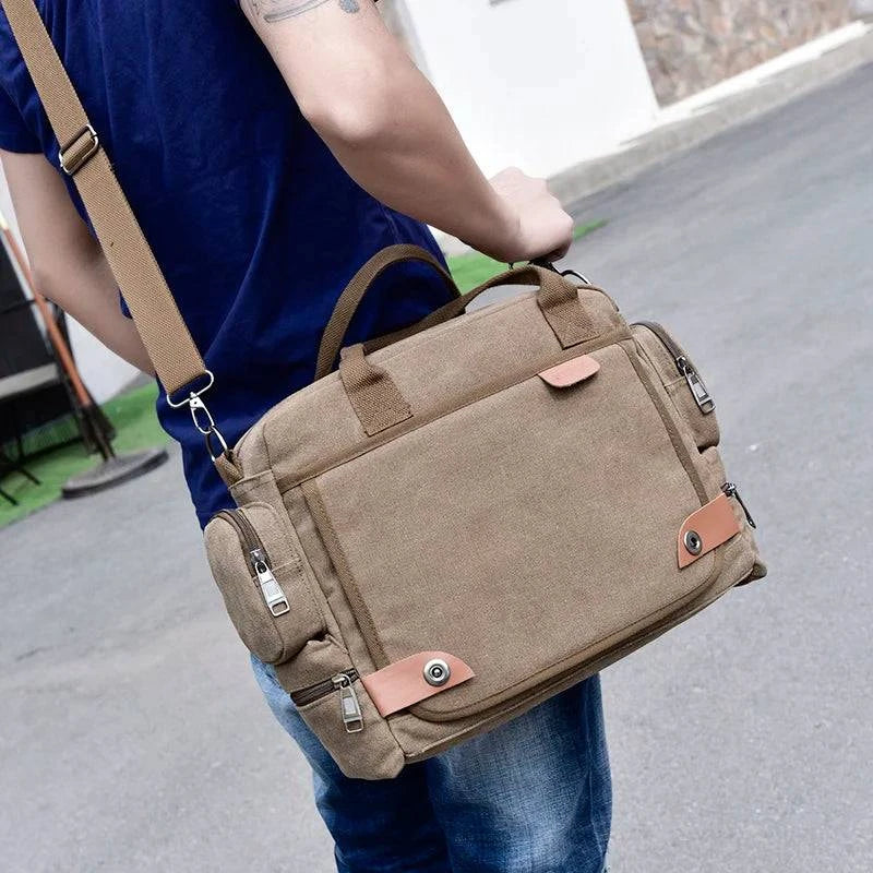 Brand Men Crossbody Bags Male Canvas Shoulder Bags Boy Messenger Bags Man Handbags for Travel Business Briefcase Large Satchel - Property & Safety Tradings