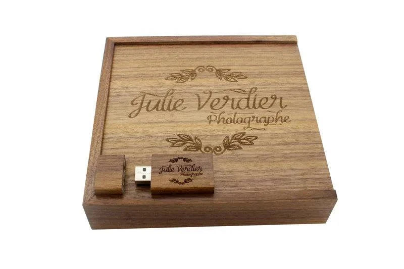 JASTER Maple Photo Album Wood USB+Box Memory Stick Pendrive 8GB 16GB 32GB 64GB 128GB Photography Gift Free LOGO (170*170*35 MM) - PST PS Tradings